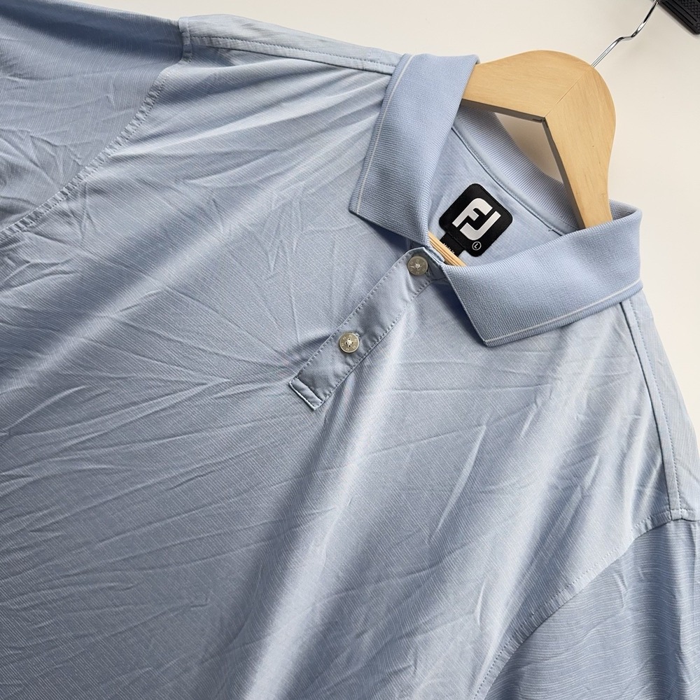 FootJoy FJ Polo Golf Shirt Mens Large Light Blue Stonebridge Country Club ProDry